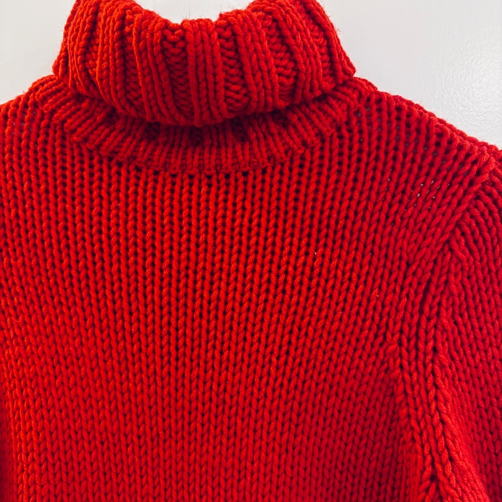 Vtg Y2K Gap Chunky Cozy Warm Red Turtleneck Sweater Holiday 2000 Small